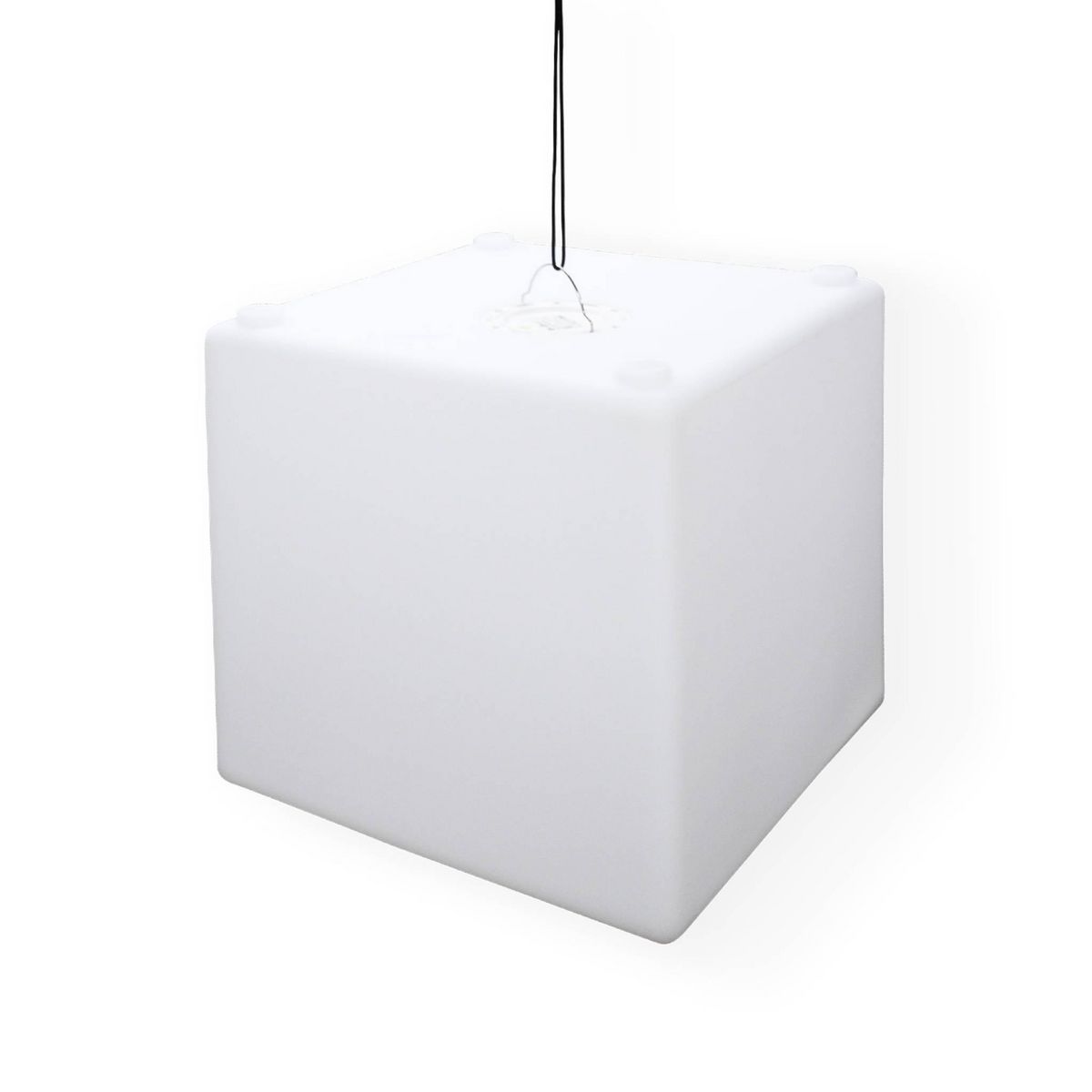 SWEEEK Cube LED 40cm – Cube décoratif lumineux. 40x40cm. blanc chaud. commande à distance