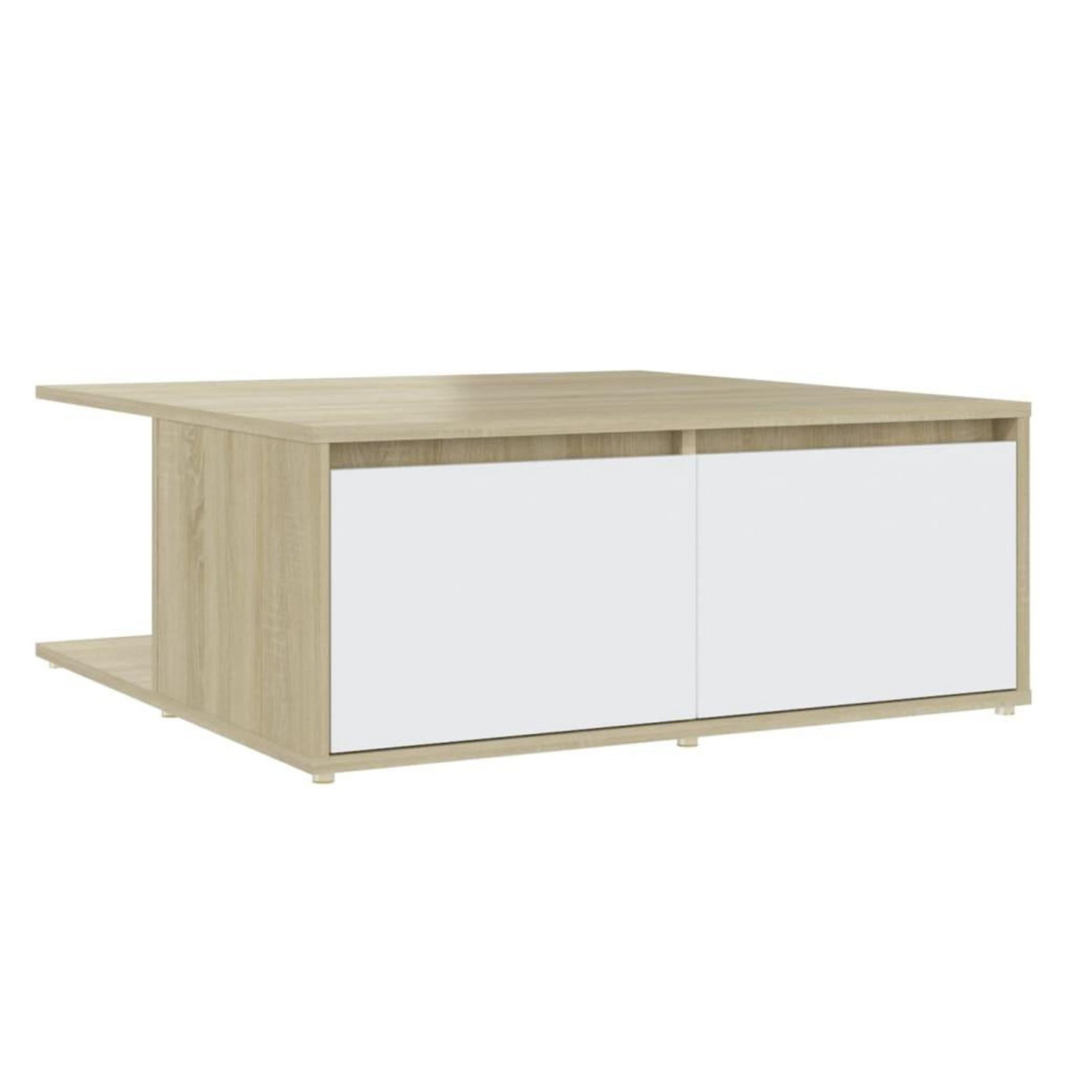VIDAXL Table basse blanc et chene sonoma 80x80x31 cm bois d'ingenierie
