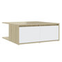 Voir la diapositive 2 : VIDAXL Table basse blanc et chene sonoma 80x80x31 cm bois d'ingenierie