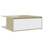 Voir la diapositive 2 : VIDAXL Table basse blanc et chene sonoma 80x80x31 cm bois d'ingenierie