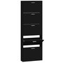 Voir la diapositive 2 : VIDAXL Armoire a chaussures Noir 59x17x169 cm Bois d'ingenierie