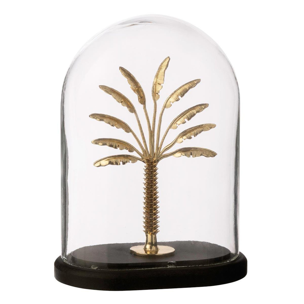 Paris Prix Cloche Déco en Verre  Palmier  22cm Doré