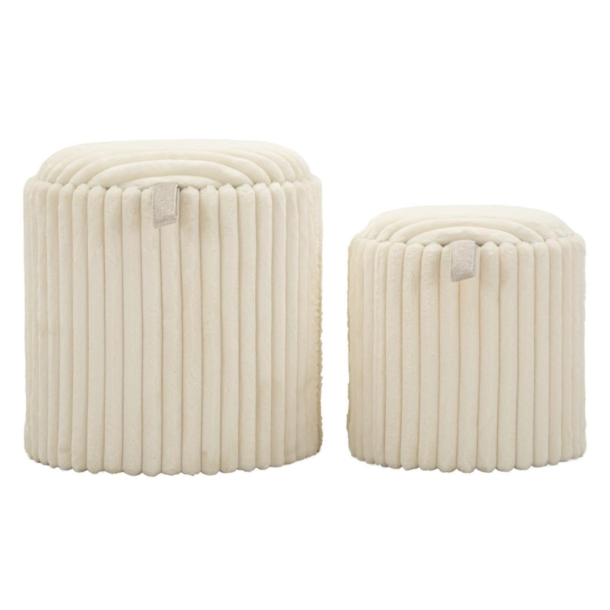 Paris Prix Lot de 2 poufs coffre  goteborg  42cm blanc