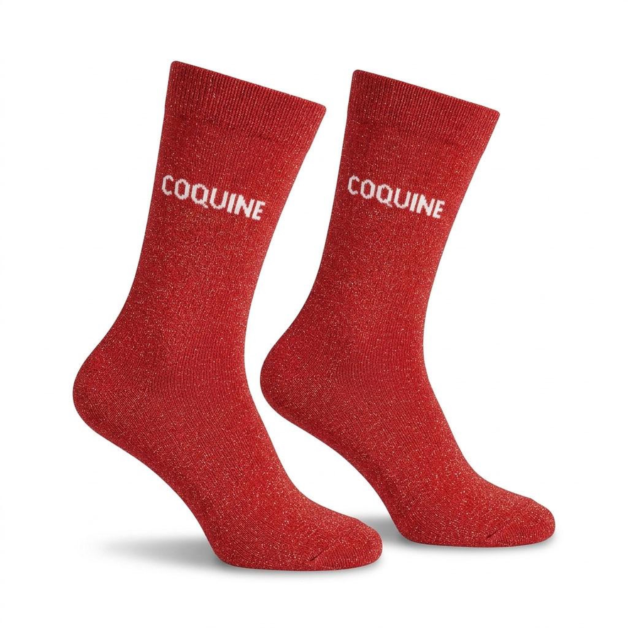 Voir la diapositive 1 : OZABI Chaussettes Femme Lurex Message Humoristique