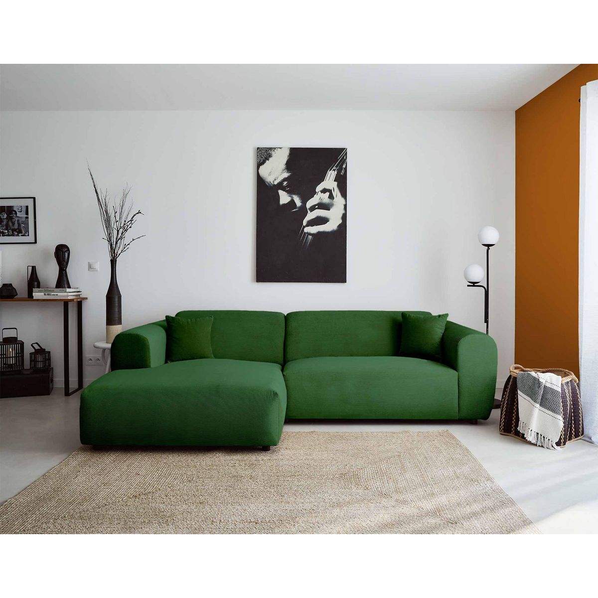 LISA DESIGN Aumance - canapé d'angle gauche 4 places - en velours côtelé