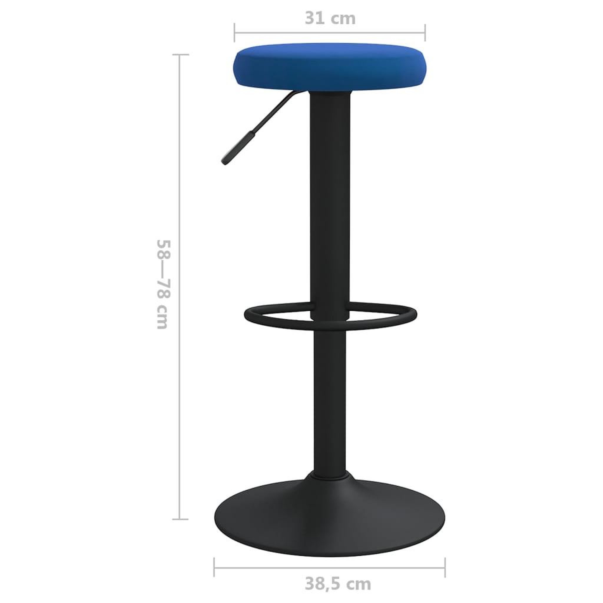 Voir la diapositive 6 : VIDAXL Tabourets de bar lot de 2 bleu velours