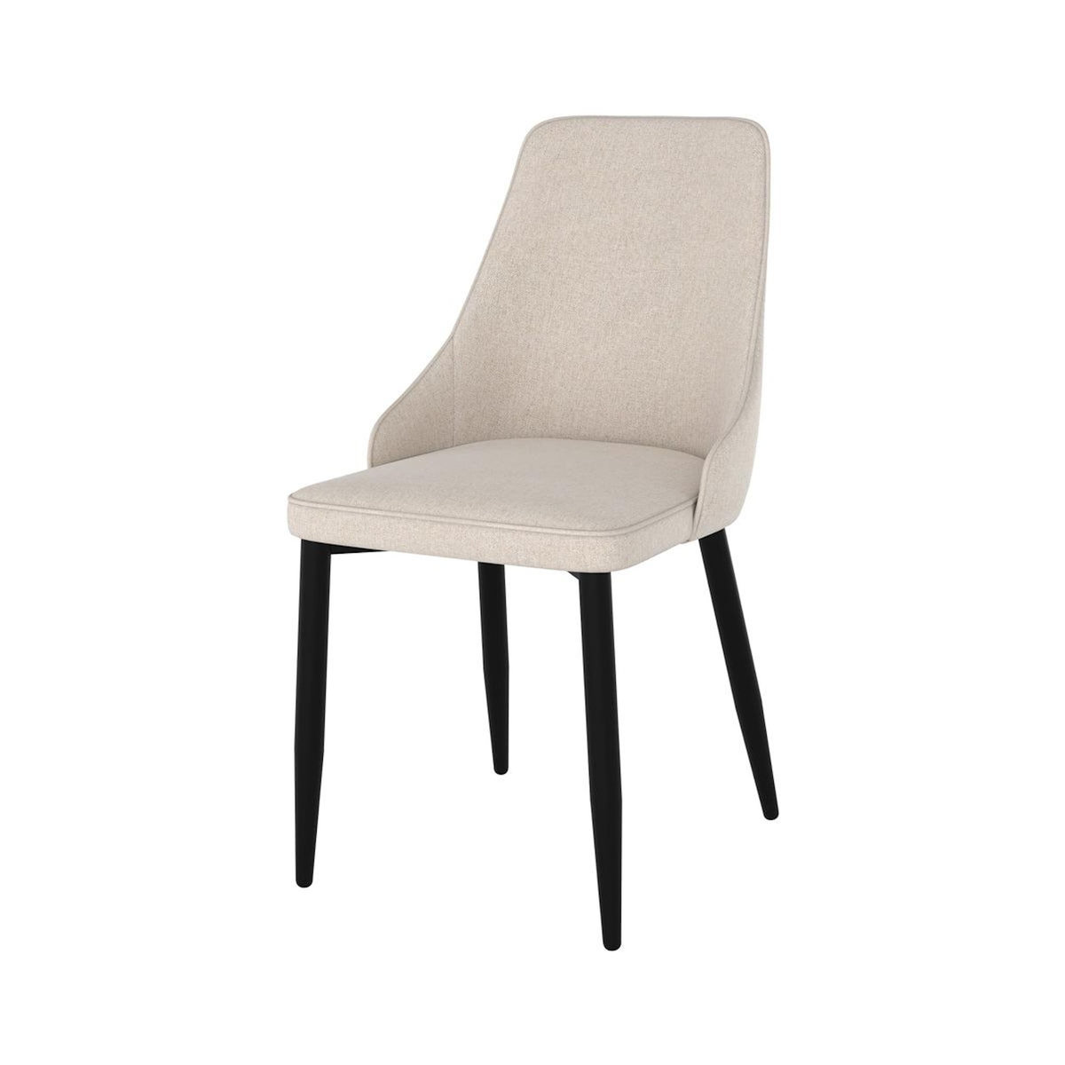 Rendez vous déco Lot de 2 chaises en tissu beige et pieds en métal - Pipo