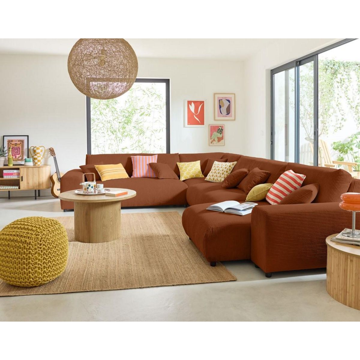 LISA DESIGN Garance - module d'assise méridienne droit - en velours côtelé