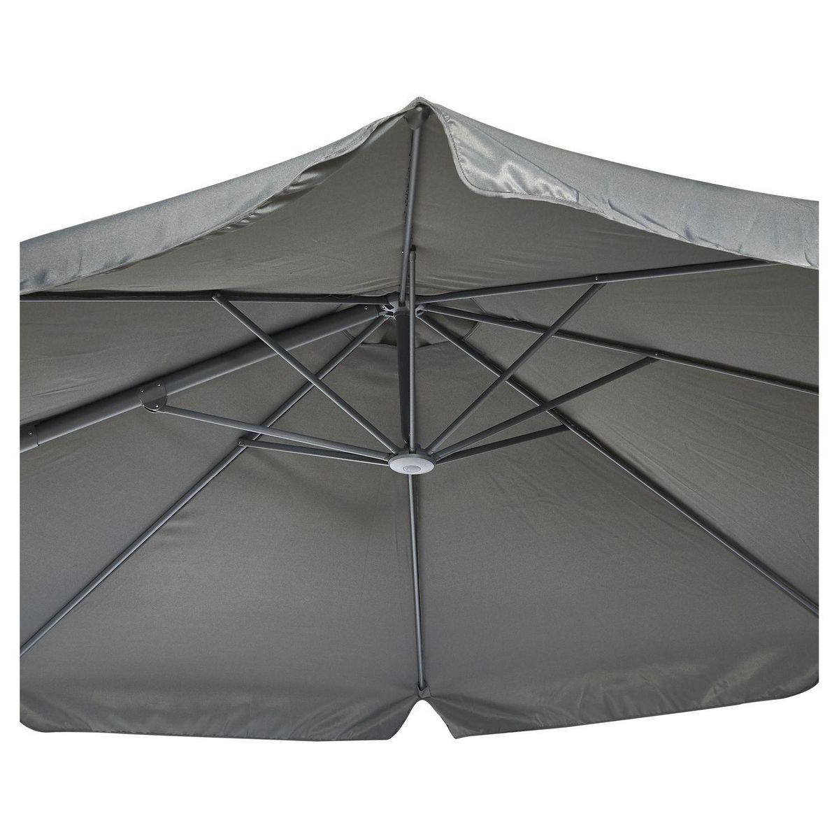 GARDENSTAR Parasol aluminium déporté gris bleuté rond  3,5M