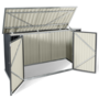 Voir la diapositive 3 : ID MARKET Abri de jardin en métal verrouillable multi-rangement pour stockage vélos, outils, poubelles