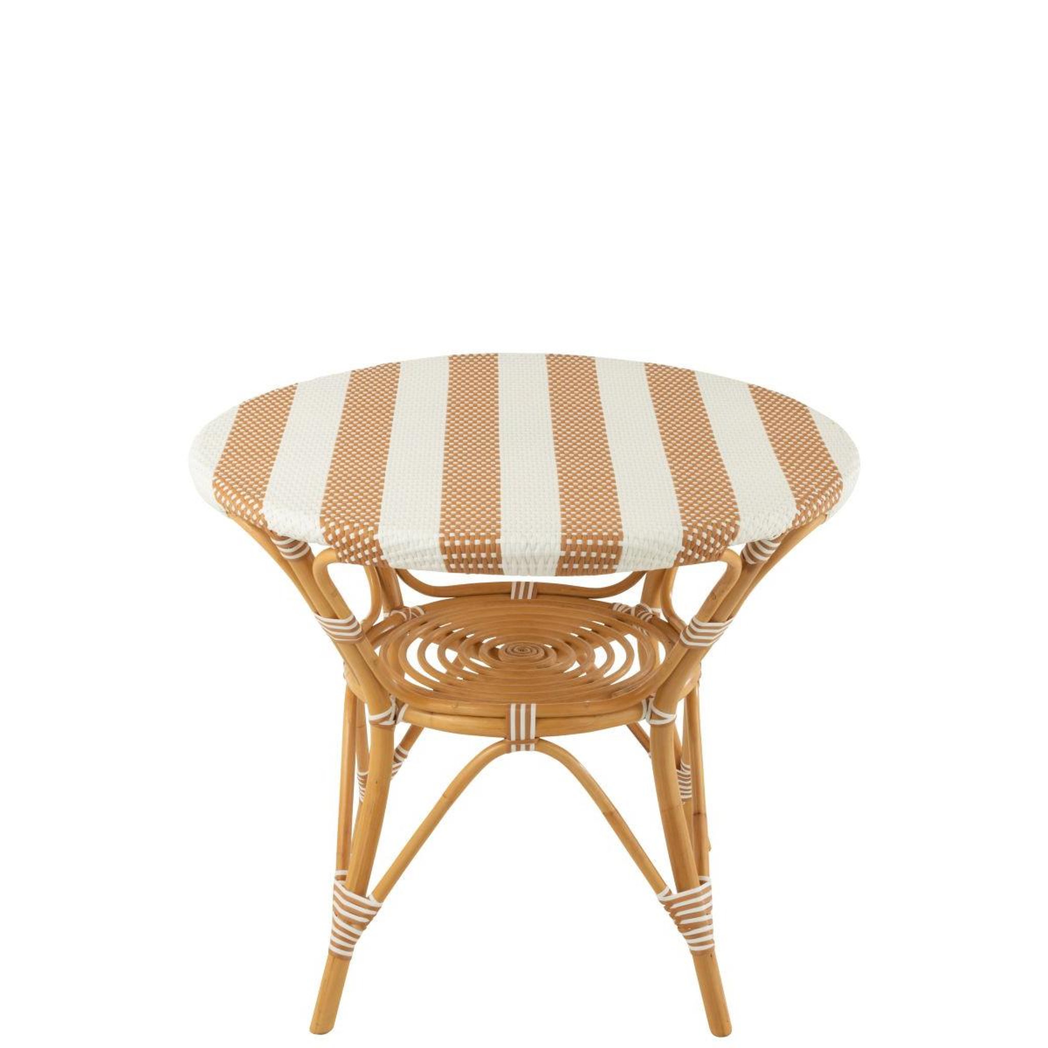 Voir la diapositive 3 : J-LINE Table à manger en rotin  danial  90cm blanc