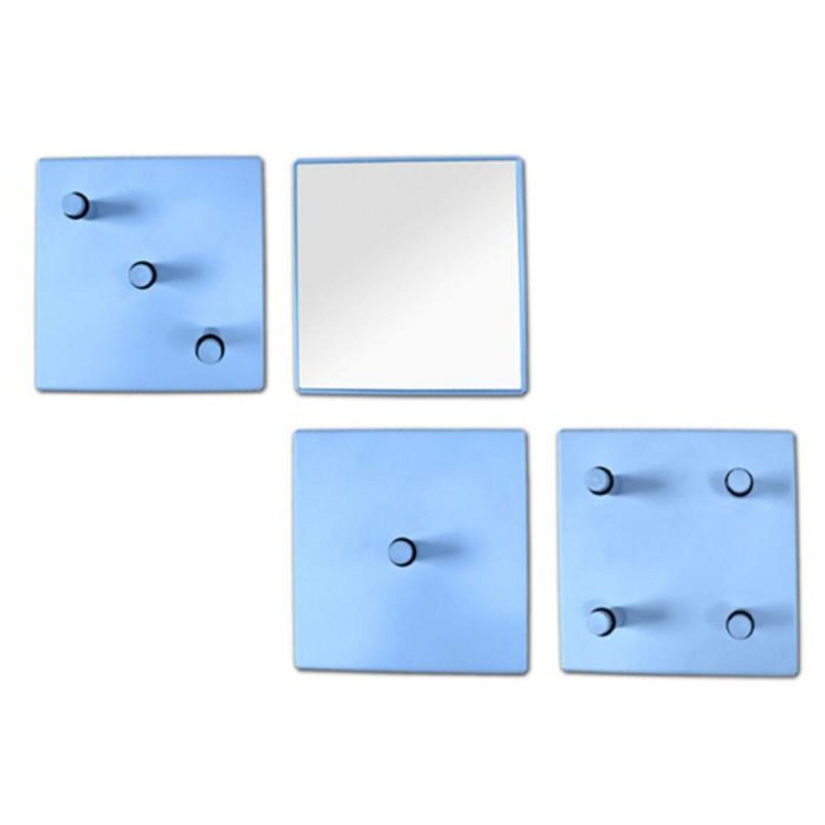 Paris Prix Lot de 4 Patères en Métal  Laqué  15cm Bleu