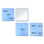 Paris Prix Lot de 4 Patères en Métal  Laqué  15cm Bleu