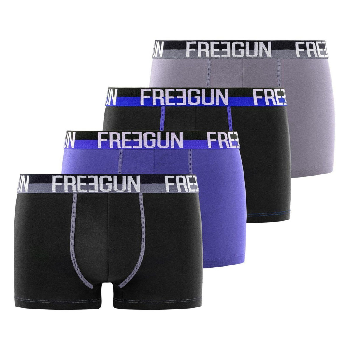 FREEGUN Lot de 4 boxers homme en coton Freegun