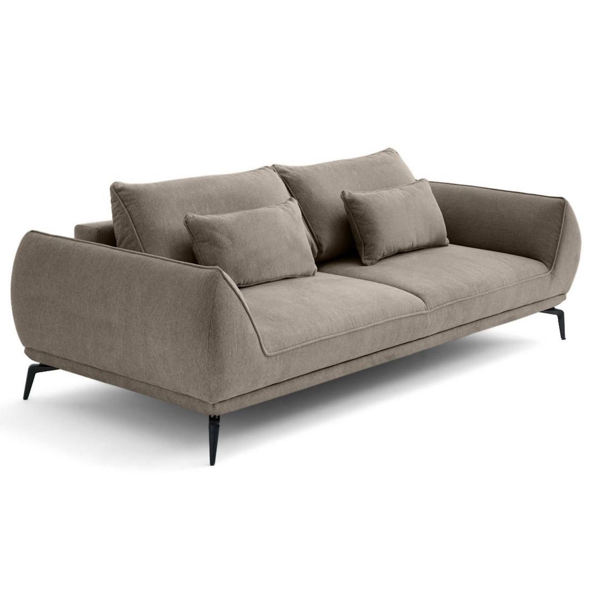 LISA DESIGN Arica - canapé droit 3 places convertible en tissu texturé