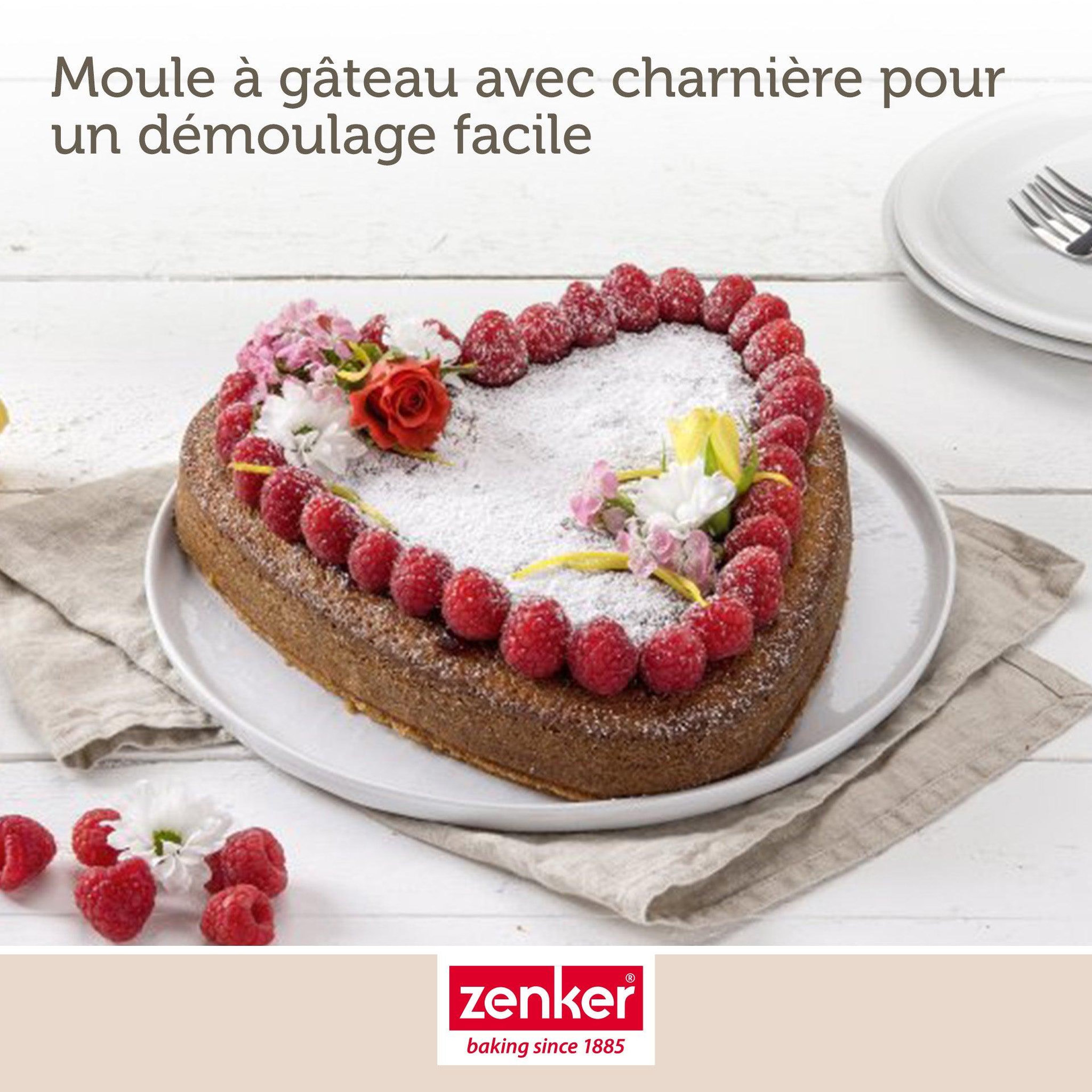 Voir la diapositive 5 : ZENKER Moule à gâteau coeur avec charnière 27 x 25 cm zenker special creative