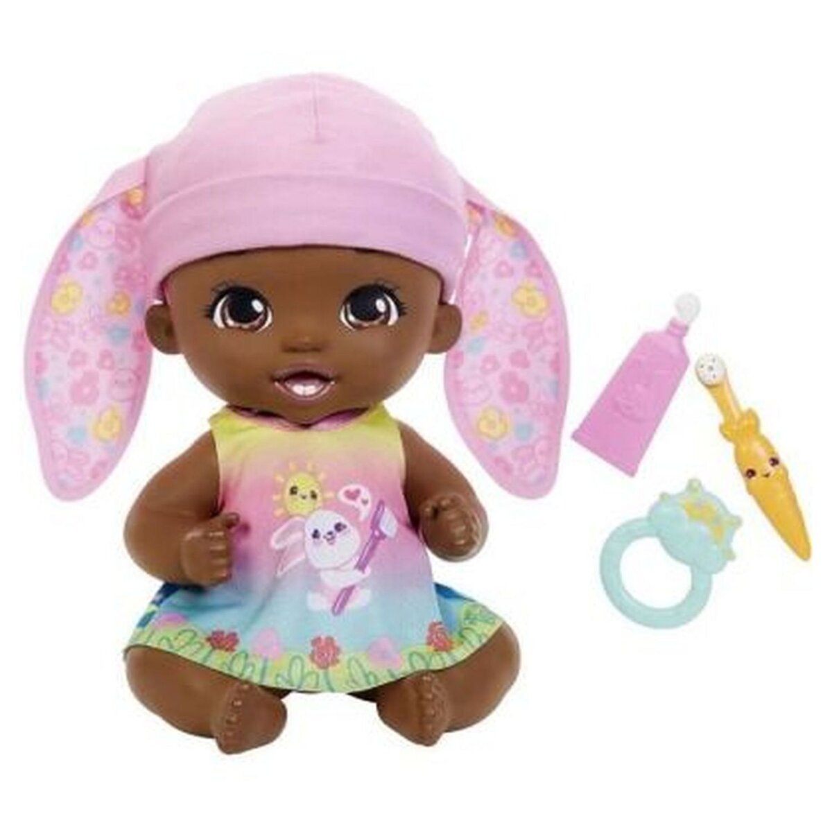 MATTEL Poupée My Garden Baby - Bébé lapin Premières dent rose