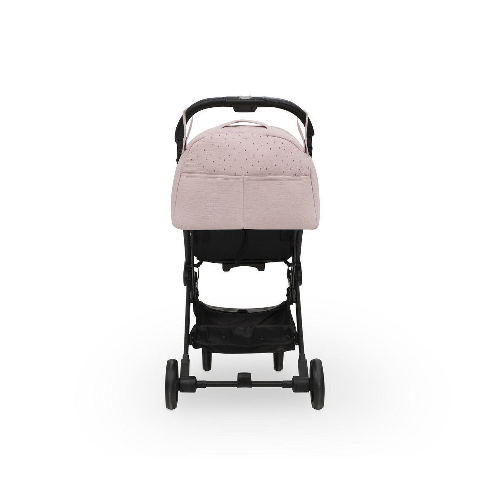 Voir la diapositive 3 : INTERBABY Sac à langer  pois - coton mousseline - rose foncé - trousse et matelas à langer