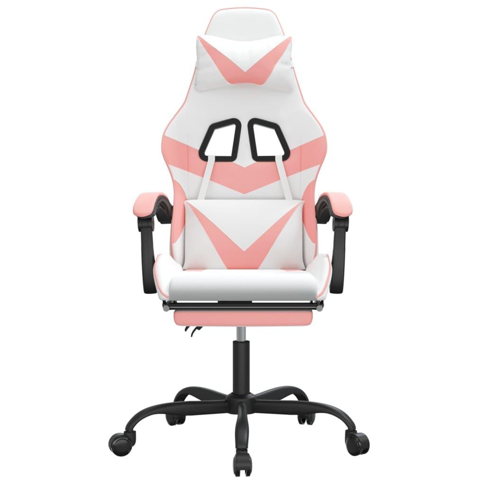 Voir la diapositive 3 : VIDAXL Chaise de jeu pivotante et repose-pied Blanc et rose Similicuir