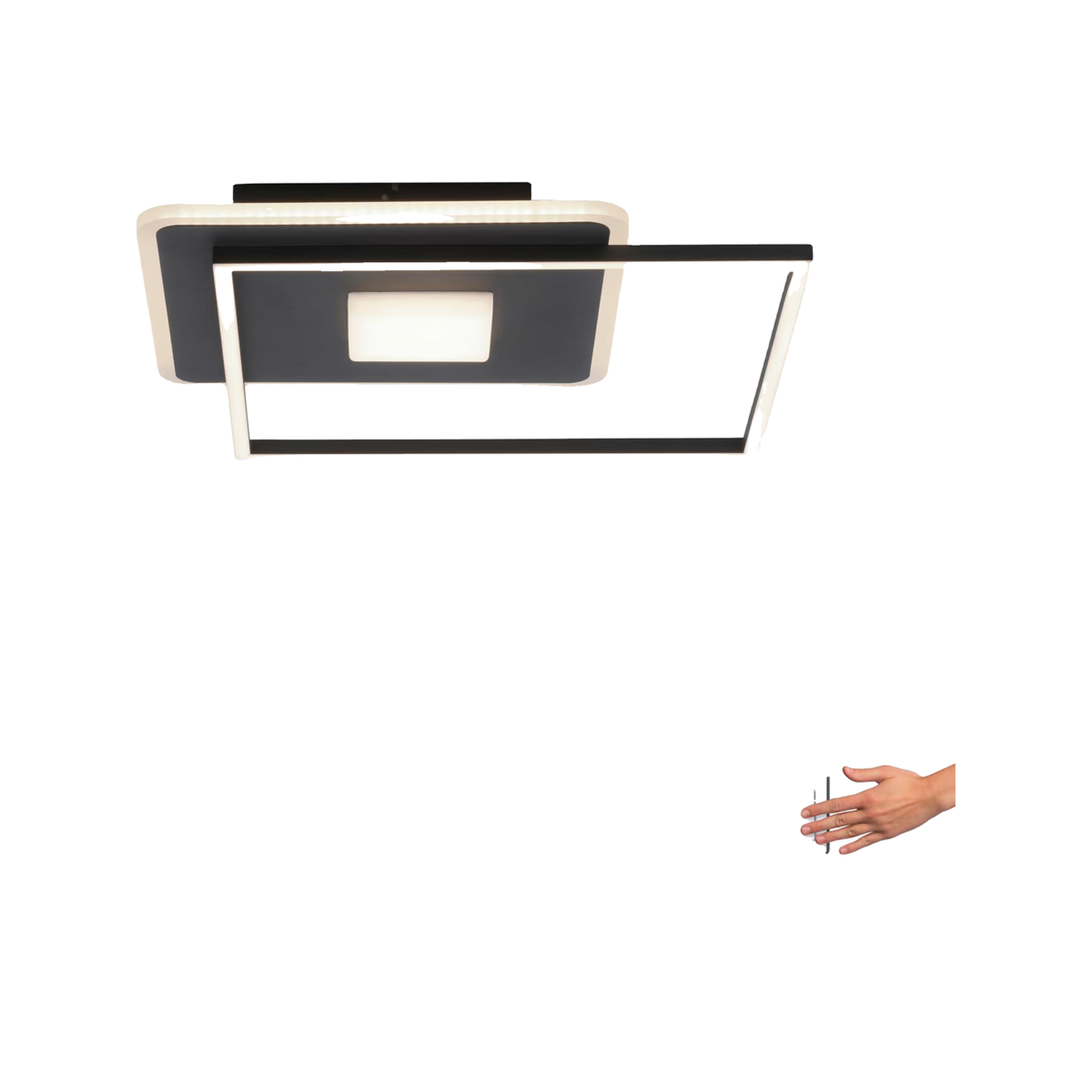 Voir la diapositive 2 : DIM Plafonnier Dim Domino 26W 1700 lumens noire