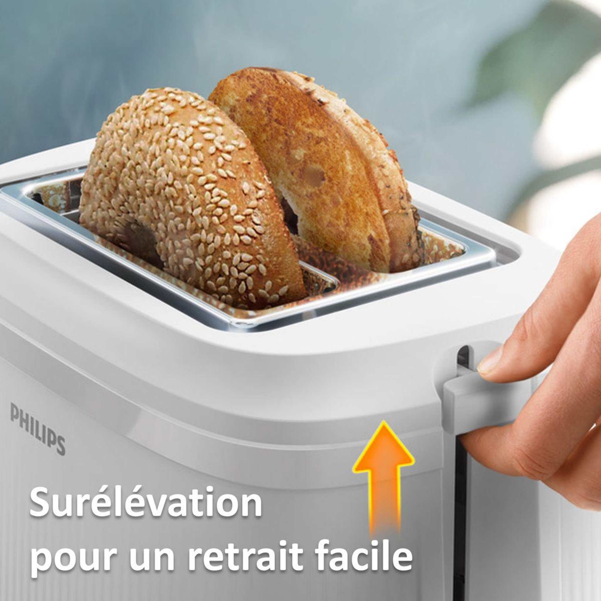 Voir la diapositive 3 : Philips Grille-pain hd2511/00 toaster blanc série 3000, 2 fentes, 900w