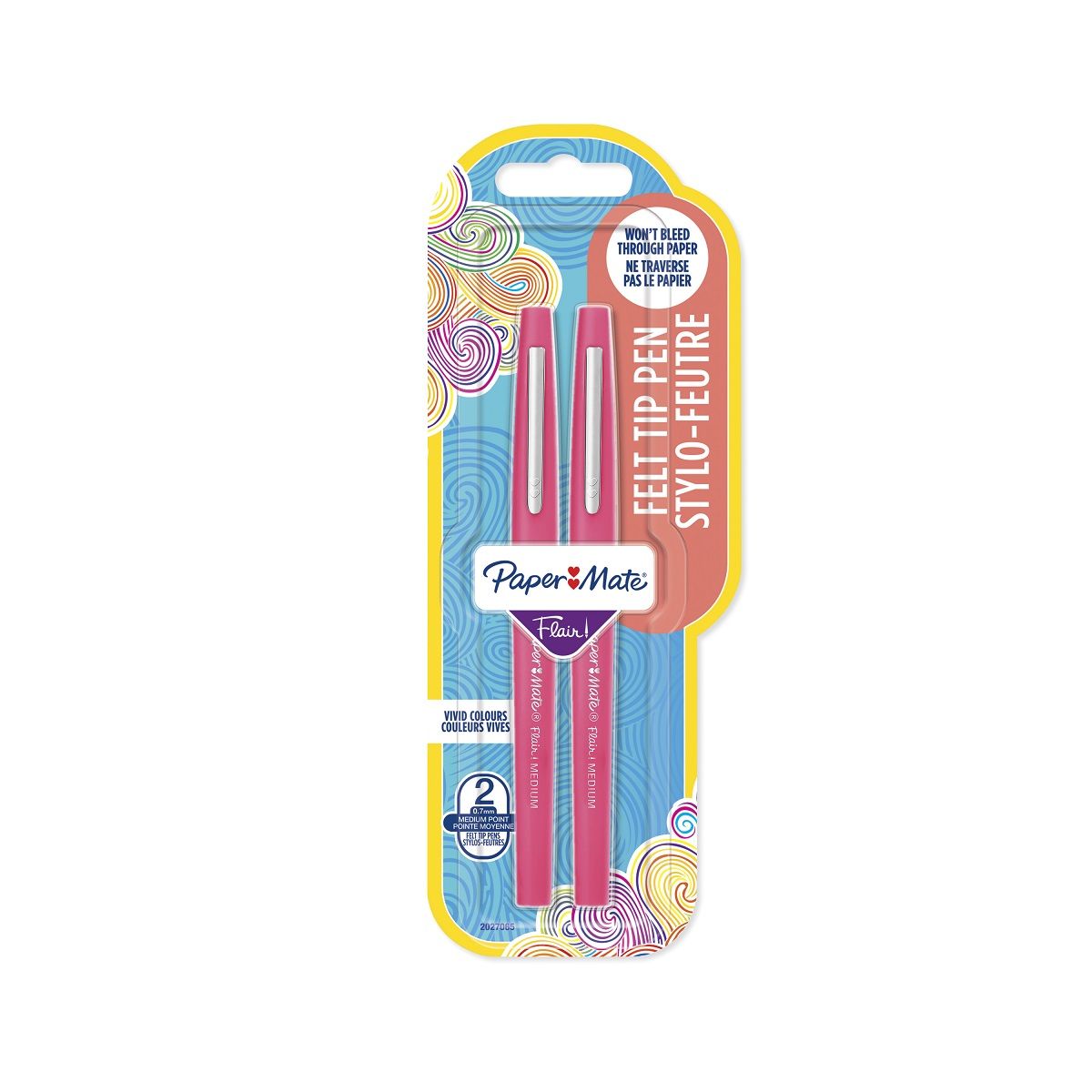 PAPERMATE  Lot de 2 stylos feutres d'écriture Flair Original Rose