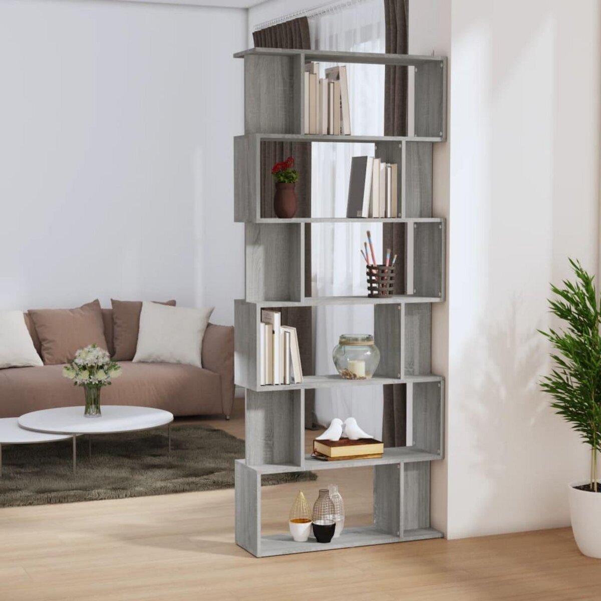 VIDAXL Bibliotheque/Cloison Sonoma gris 80x24x192 cm Bois d'ingenierie