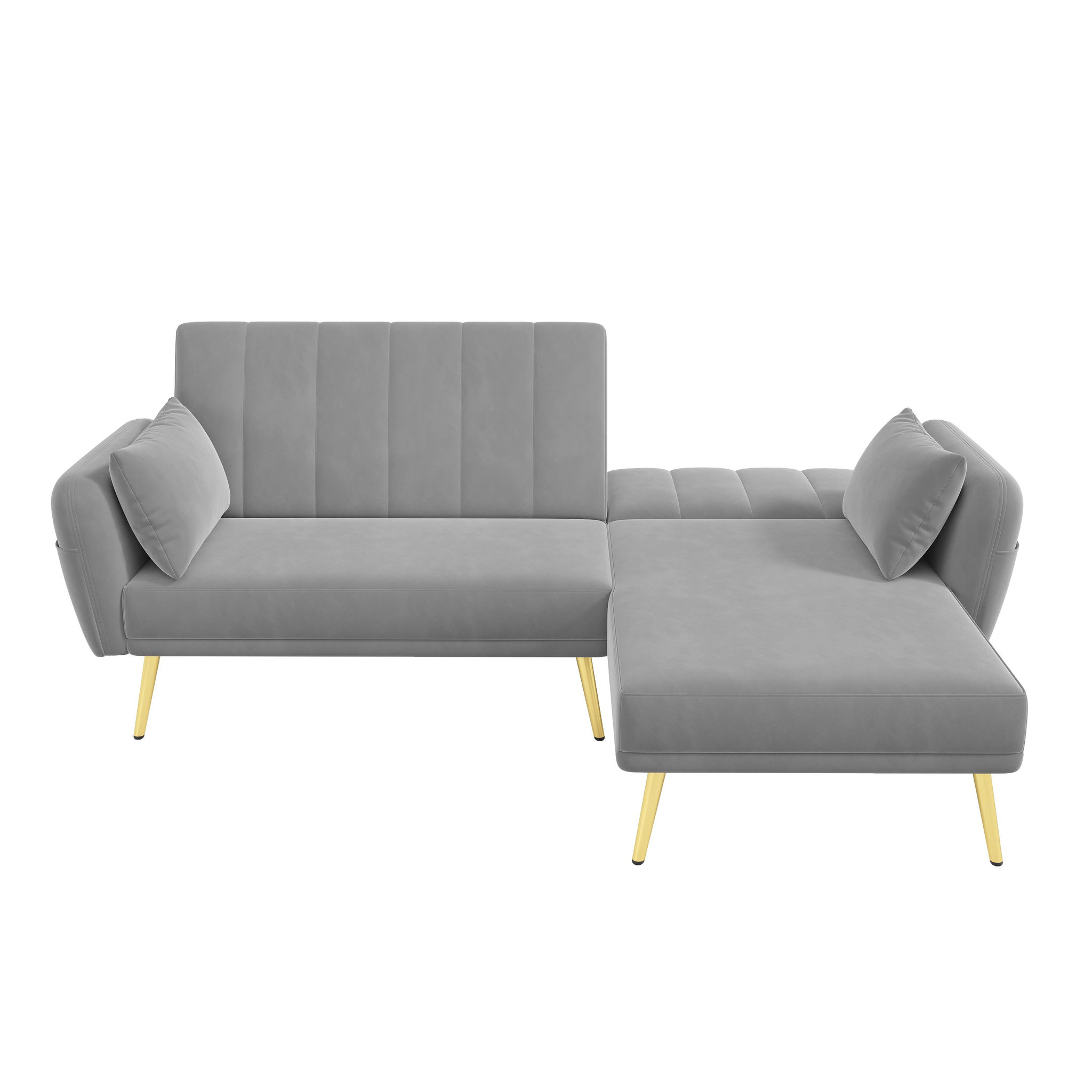 Voir la diapositive 1 : MERAX Canapé d'angle réversible convertible 3 pl velours