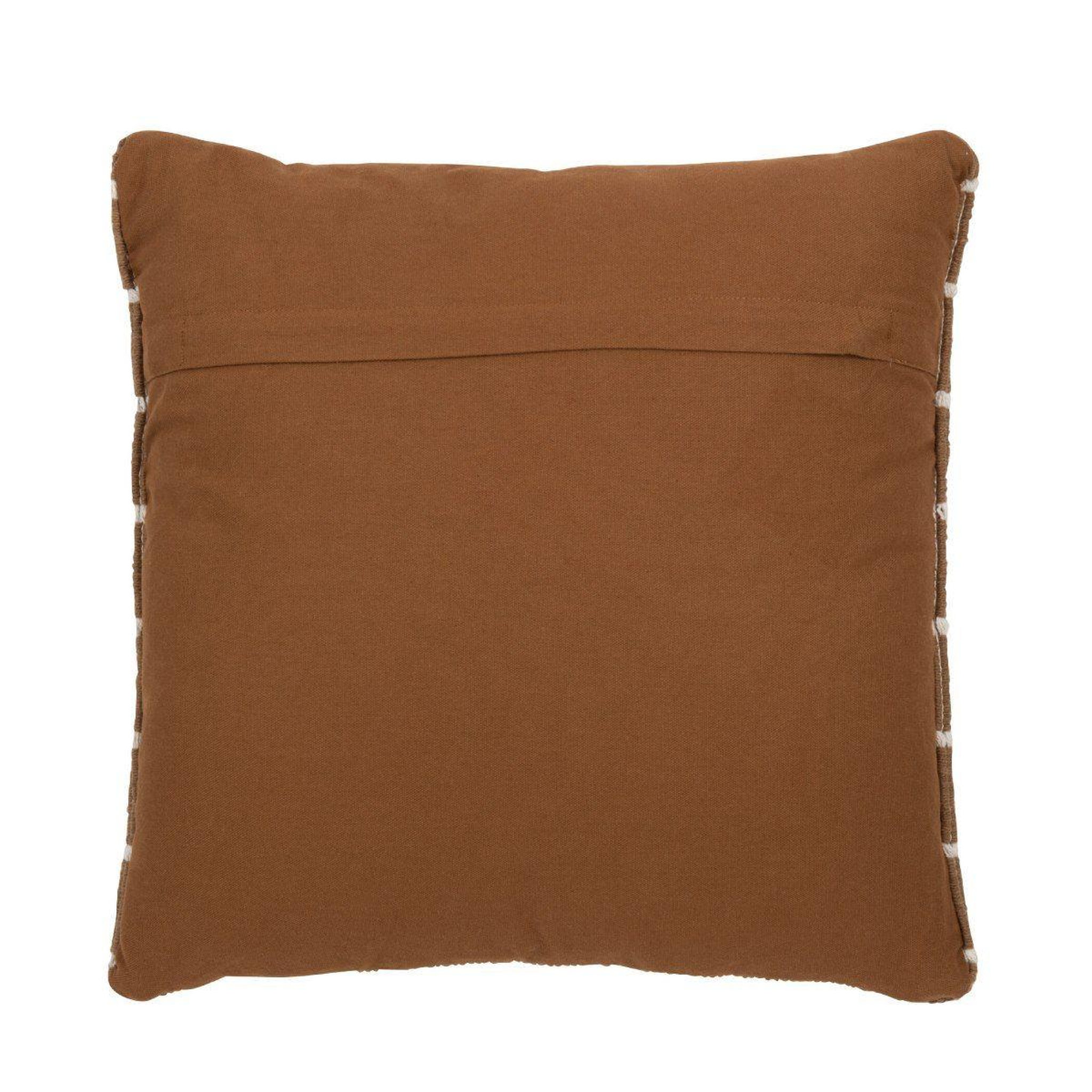 Voir la diapositive 2 : J-LINE Coussin déco  traits  45x45cm marron
