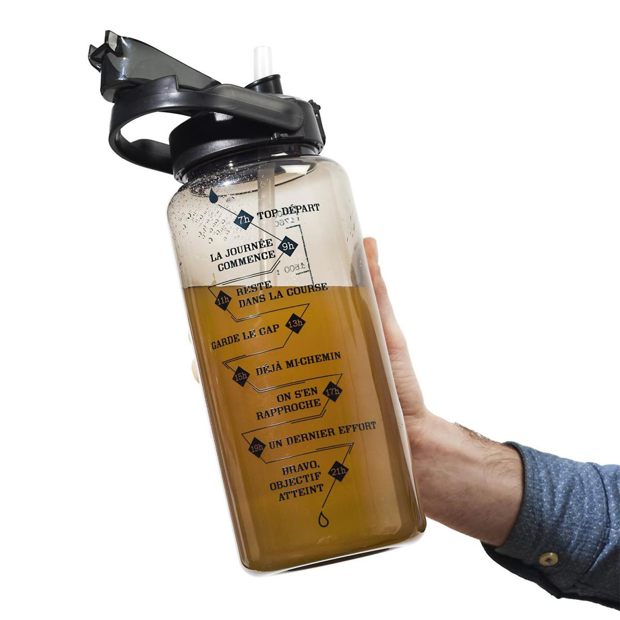 Voir la diapositive 4 : COOK CONCEPT Gourde Bouteille  Motivation  2L Transparent