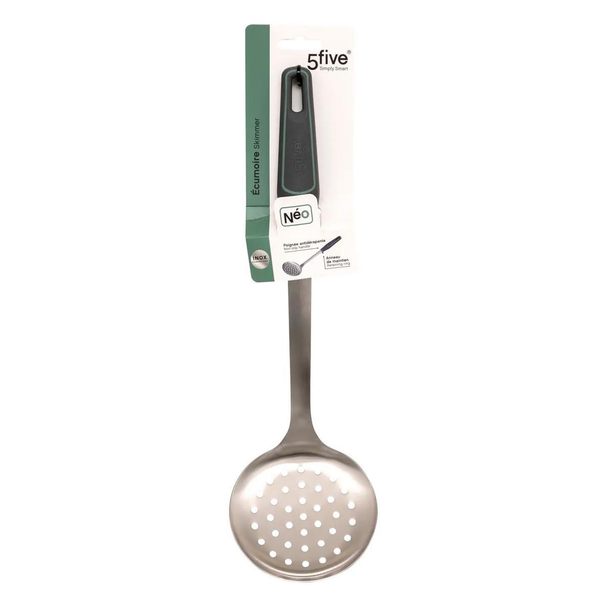 Voir la diapositive 3 : FIVE Écumoire en inox  néo 2  37cm gris