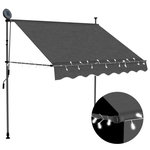 VIDAXL Auvent manuel retractable avec LED 150 cm Anthracite