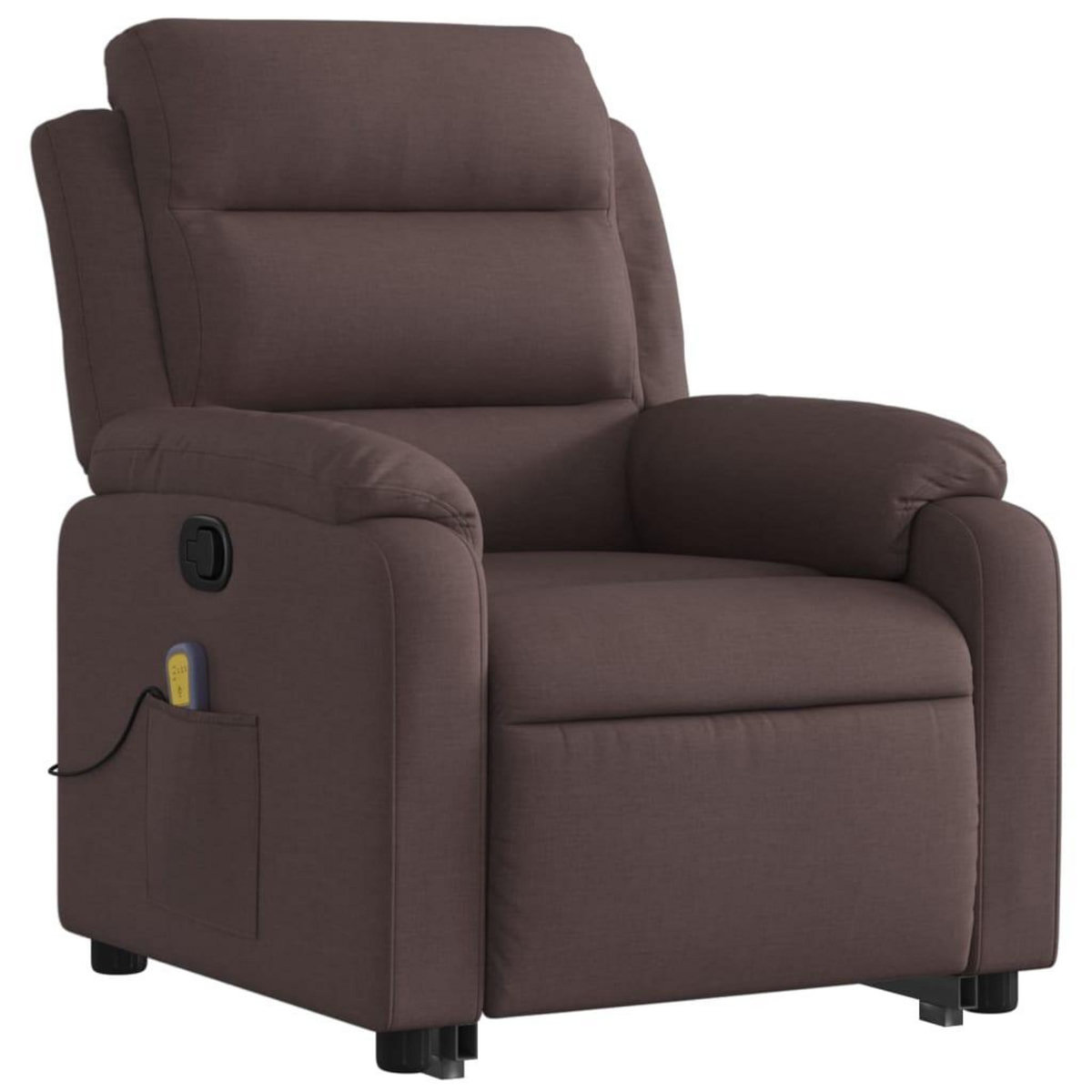 VIDAXL Fauteuil inclinable de massage Marron fonce Tissu