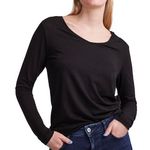 Pieces T Shirt Manches  ongues  Femme Pieces Billo. Coloris disponibles : Noir