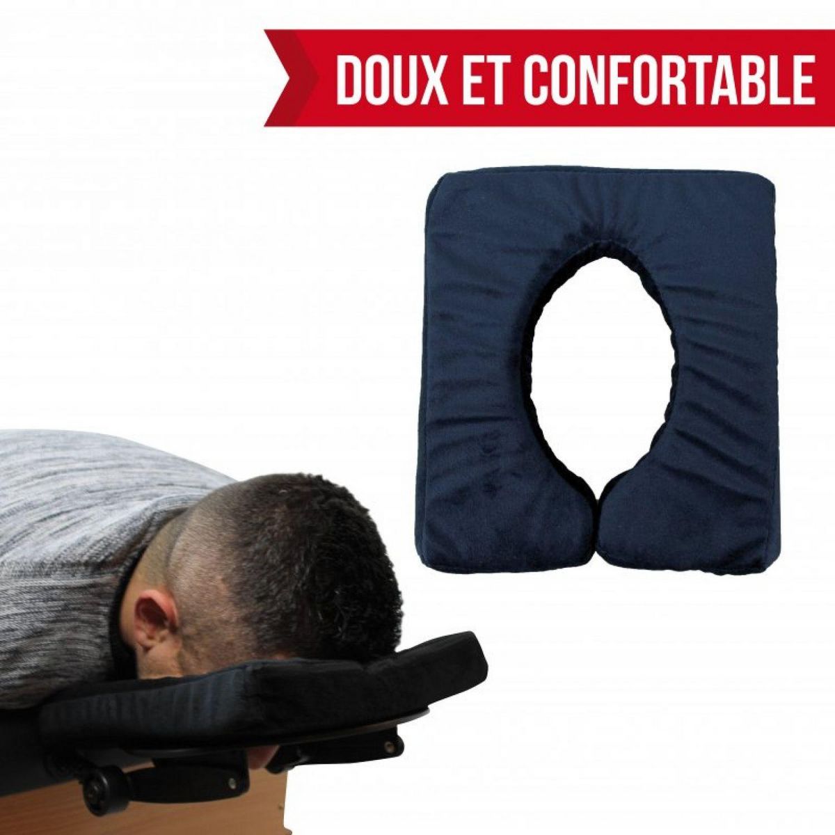 VIVEZEN Coussin de visage, face, à mémoire de forme noir pour table de massage