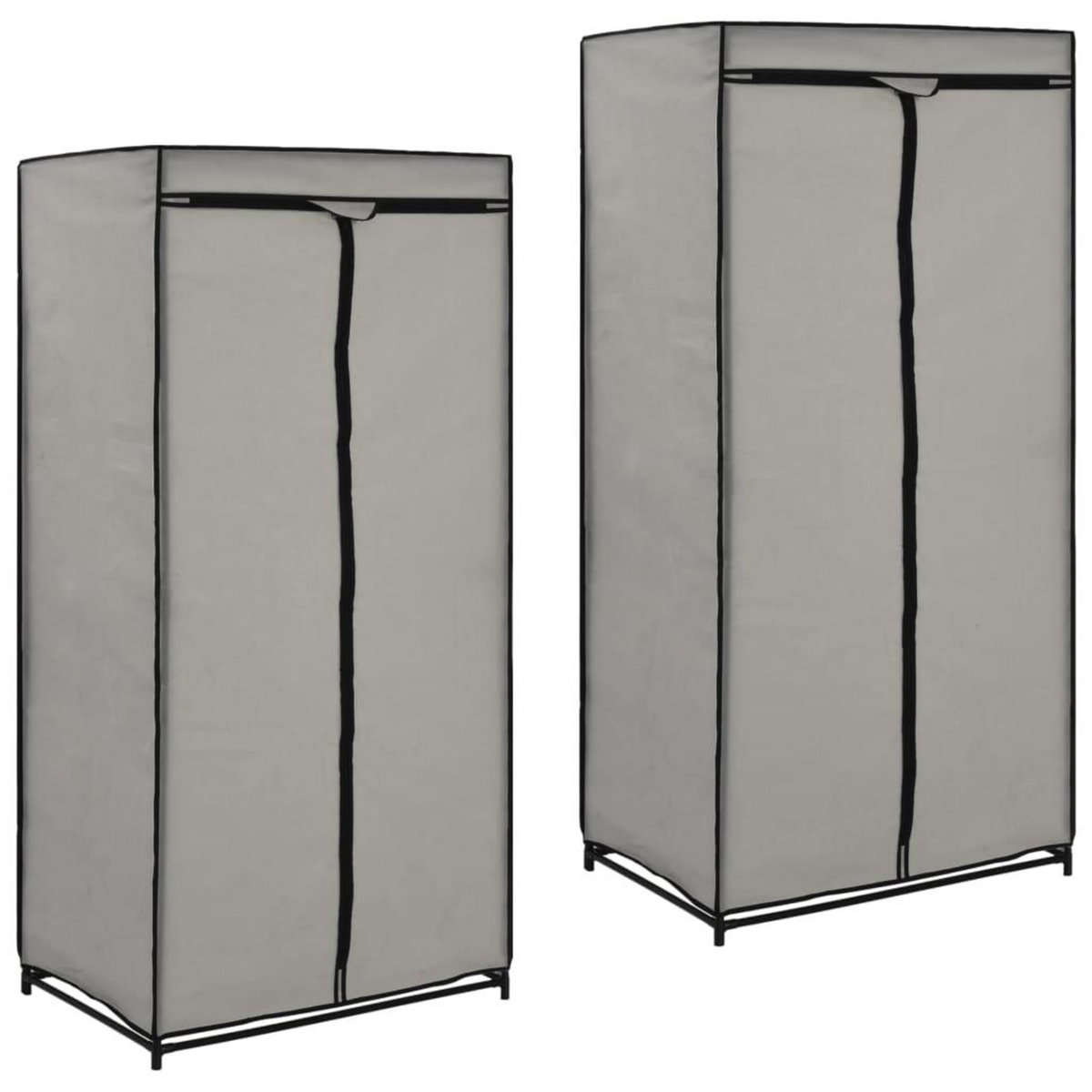 VIDAXL 2 pcs Garde-robes Gris 75x50x160 cm