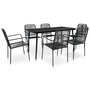 Voir la diapositive 1 : VIDAXL Mobilier a dîner d'exterieur 7 pcs Corde en coton et acier Noir