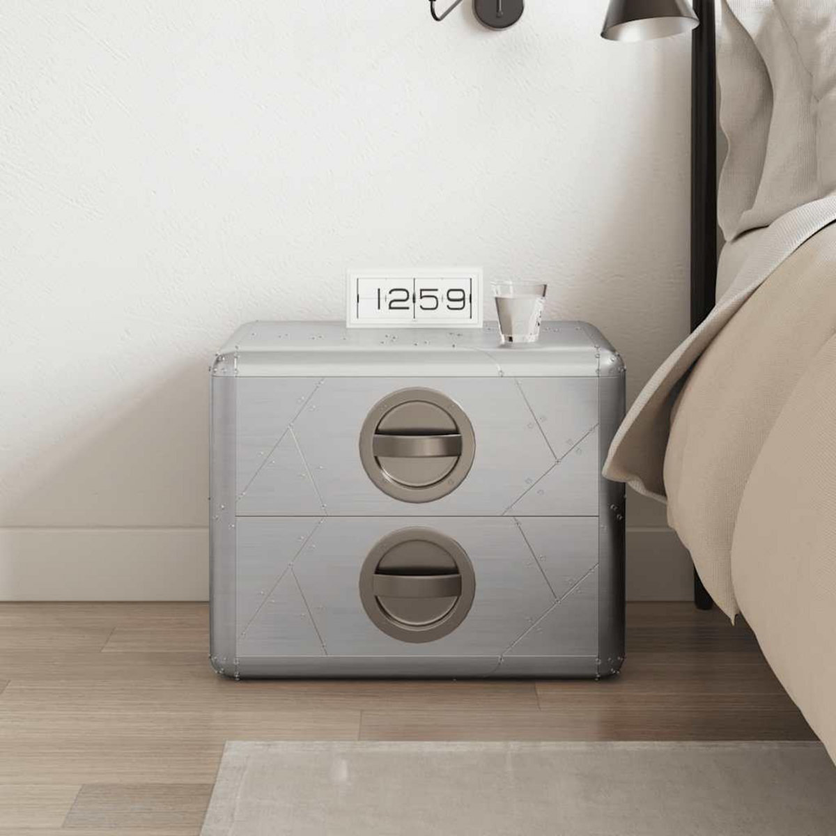 VIDAXL Table de coin avec 2 tiroirs vintage style d'aviation