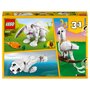 LEGO Creator 31133 Le lapin blanc, Jouet avec Animaux, dont Figurines de Poisson, Phoque et Perroquet