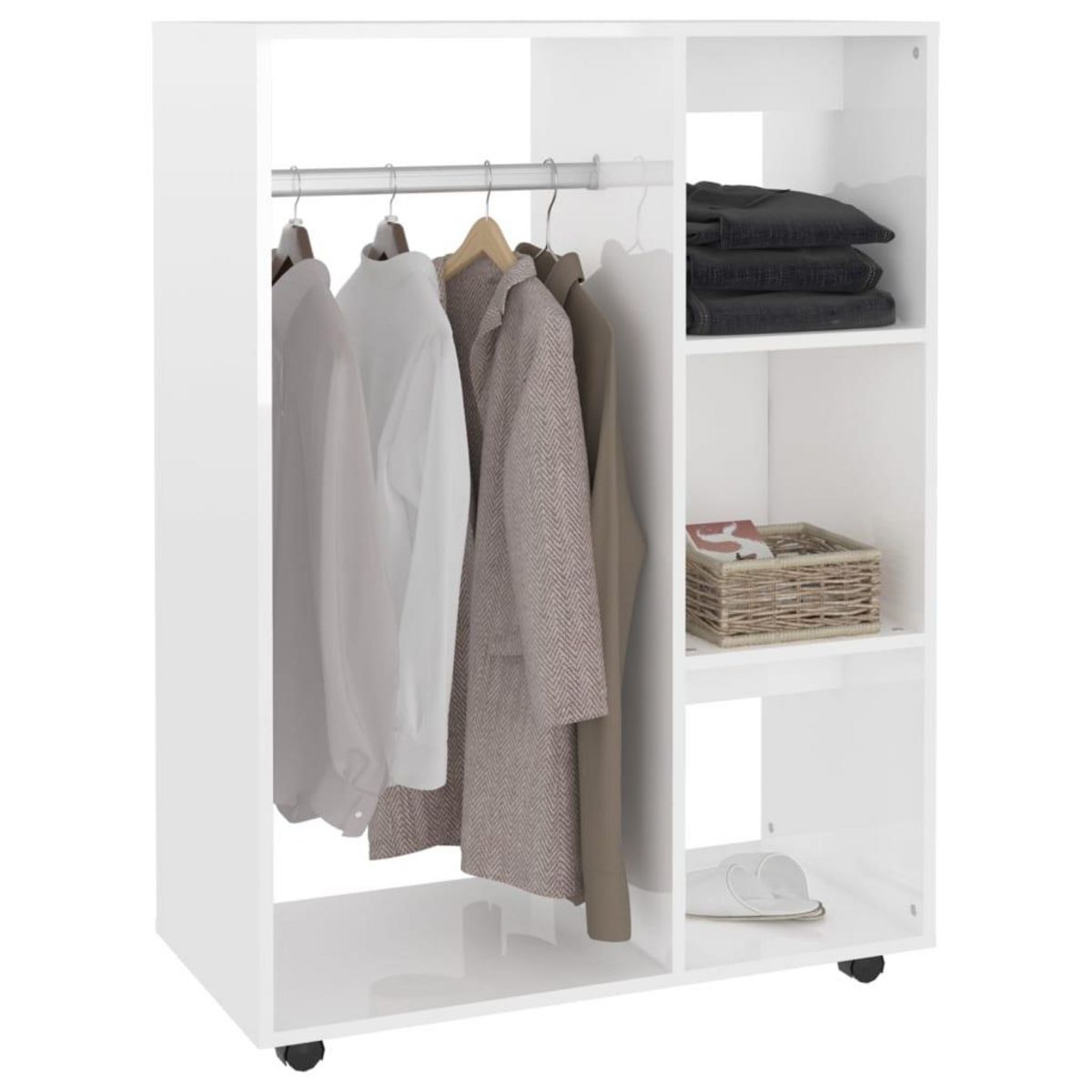 VIDAXL Garde-robe Blanc brillant 80x40x110 cm Bois d'ingenierie