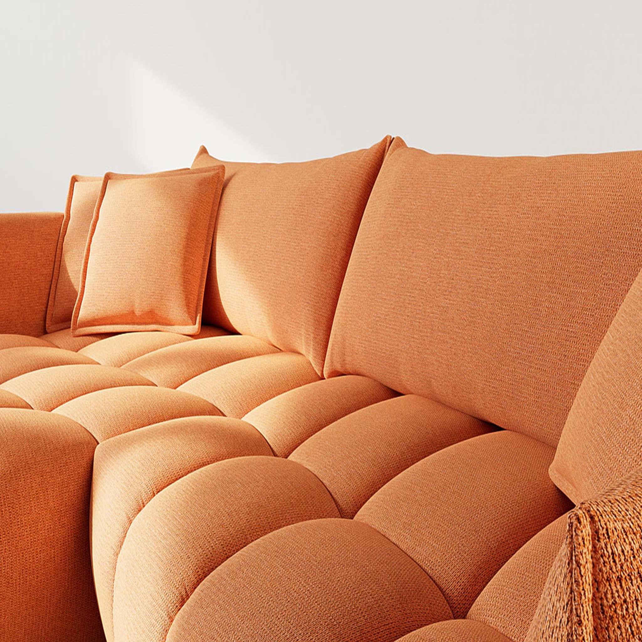Voir la diapositive 4 : LISA DESIGN Cassiopee - canapé d'angle gauche 4 places en tissu texturé