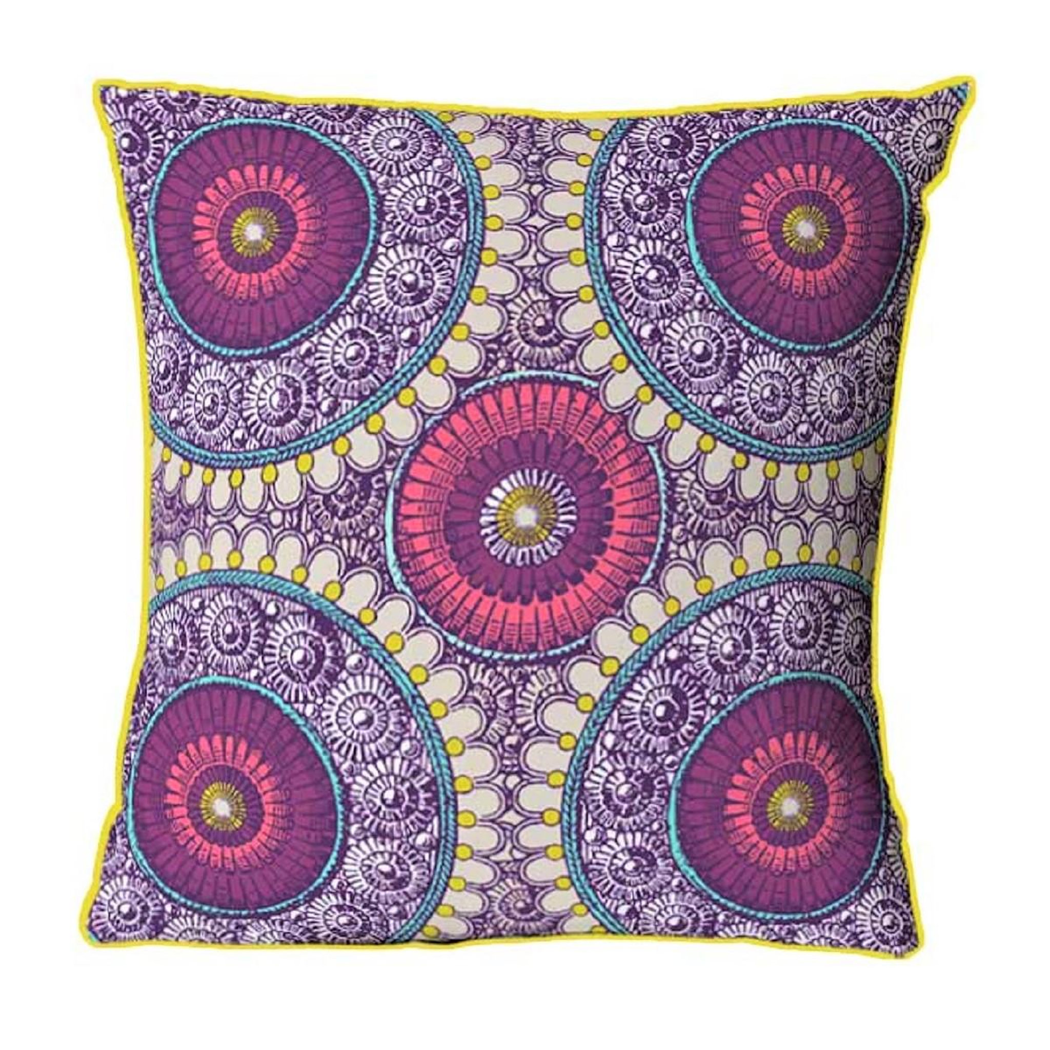 Voir la diapositive 4 : FUTURE HOME Parure de lit 2 personnes rosaces en satin 78 fils 260x240cm