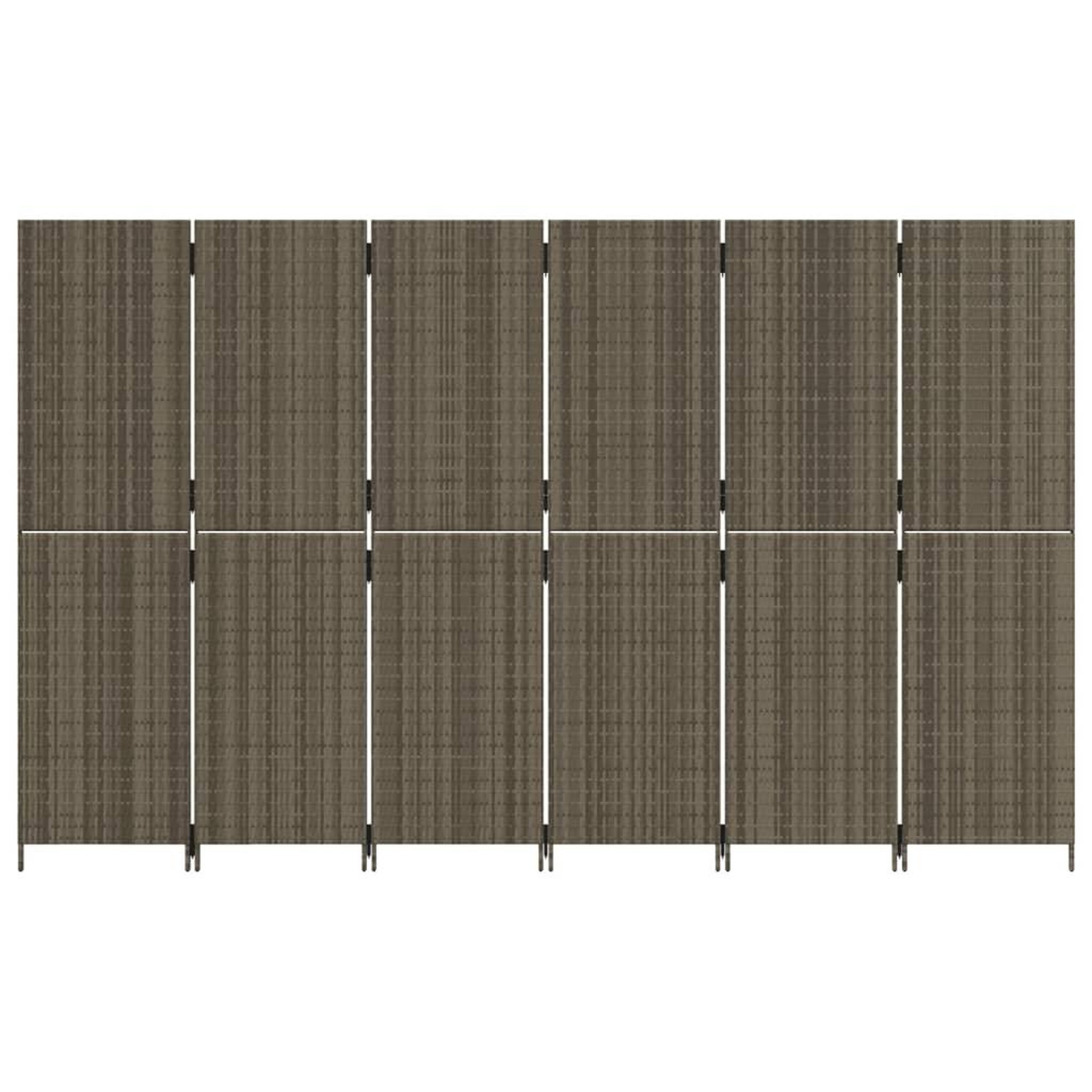 Voir la diapositive 5 : VIDAXL Cloison de separation 6 panneaux gris resine tressee
