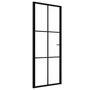 Voir la diapositive 2 : VIDAXL Porte interieure Verre ESG et aluminium 76x201,5 cm Noir