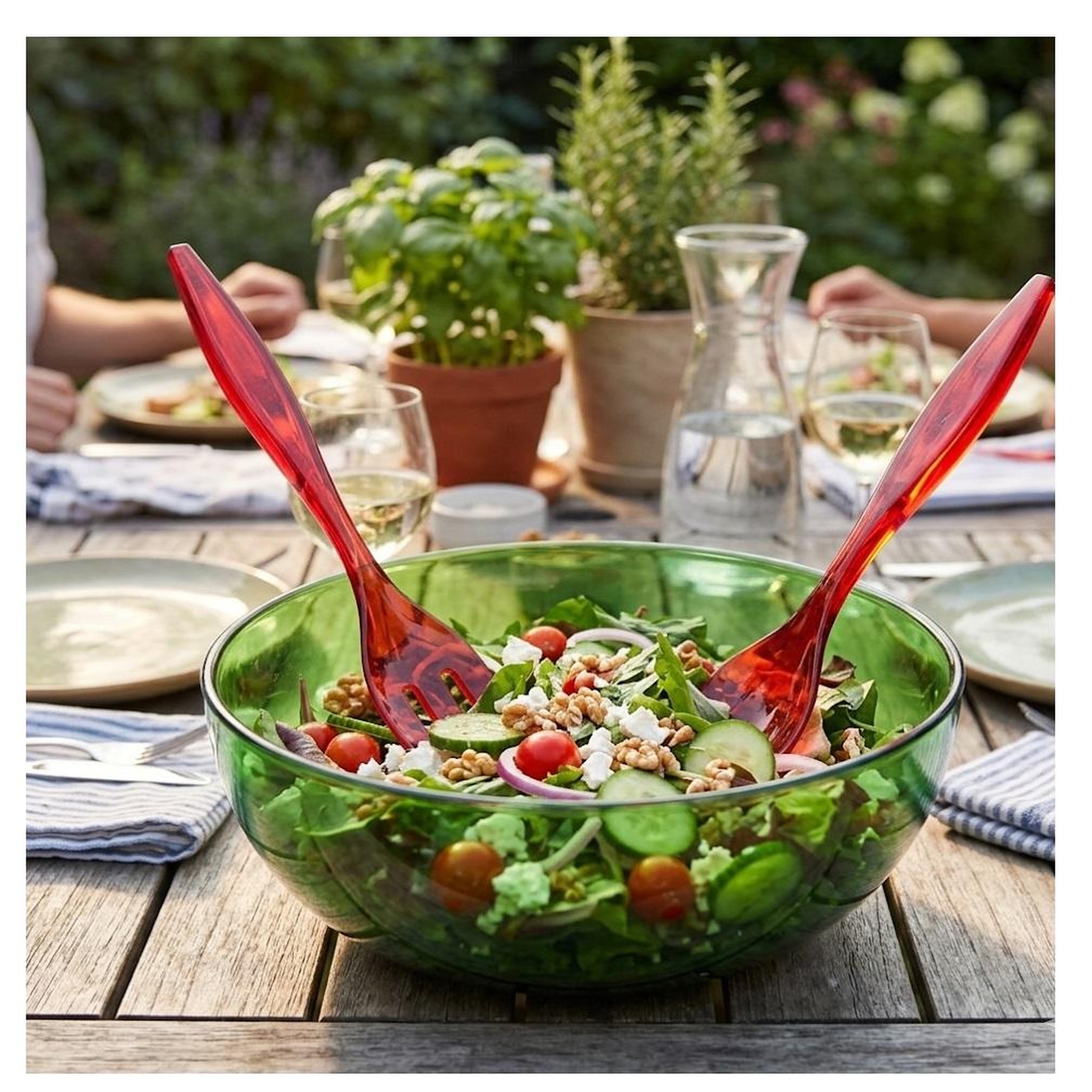 Voir la diapositive 2 : Eden Lot de 2 couverts a salade 6 x 29 cm grand chef rose