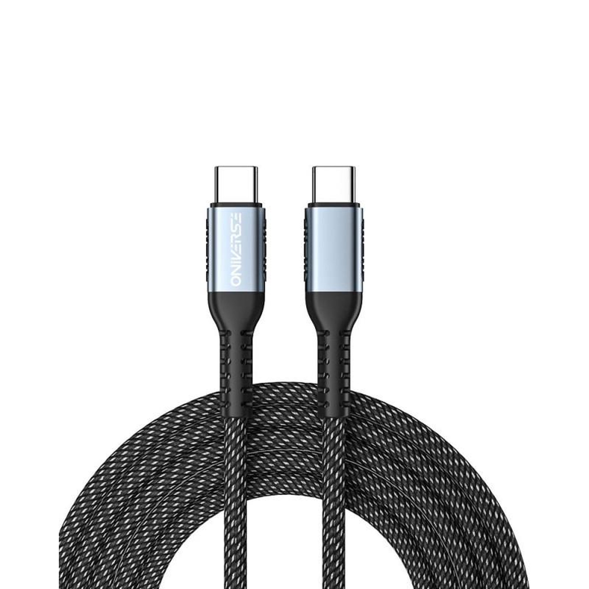 ONIVERSE Câble de charge rapide USB C vers USB C Oniverse 100 W 2 m Noir pour Meta Quest PC PS5 Xbox Series Mac Nintendo Switch Android