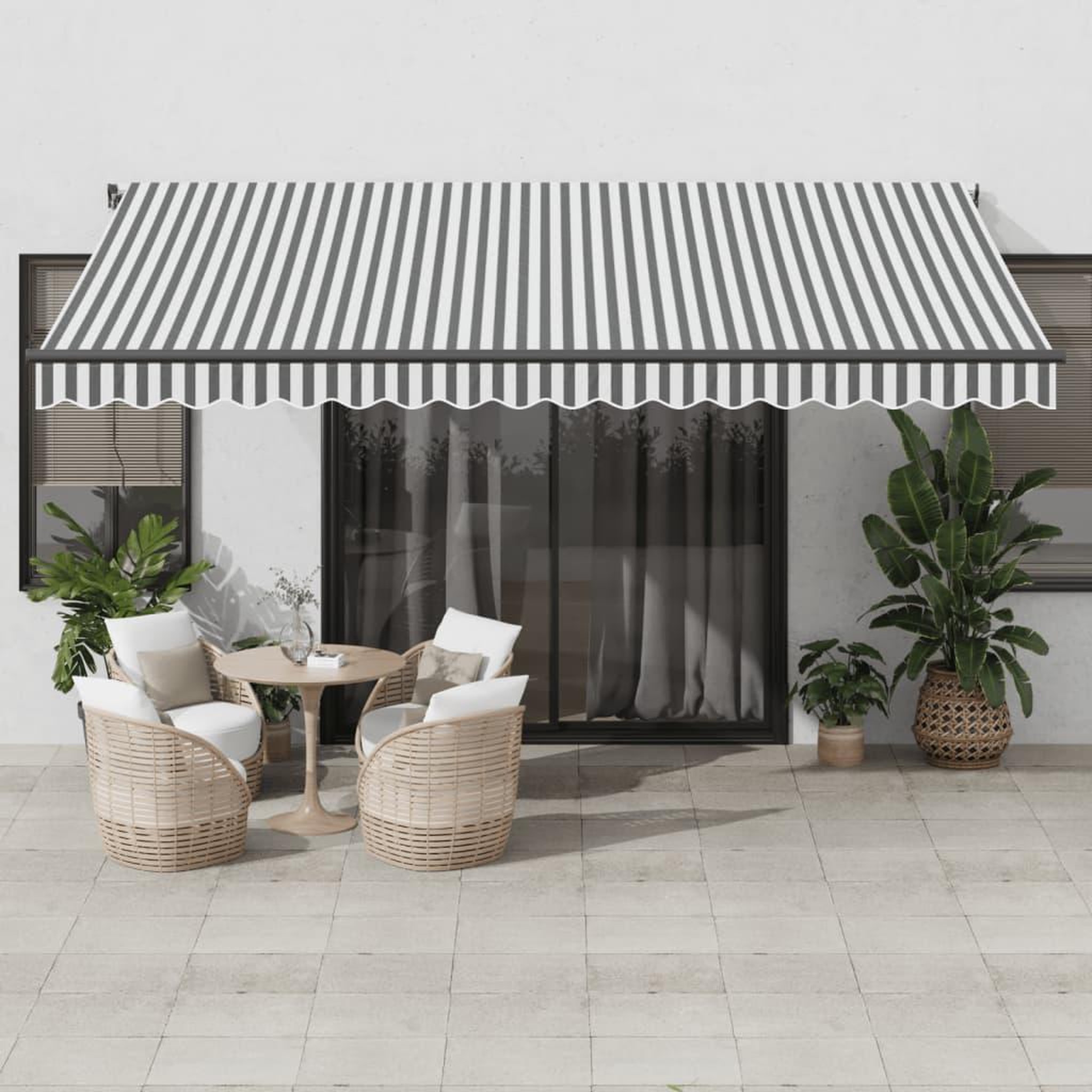 VIDAXL Auvent retractable automatique anthracite et blanc 450x350 cm