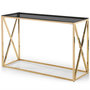 Voir la diapositive 2 : Paris Prix Console Design en Verre  Gladis  120cm Or & Noir
