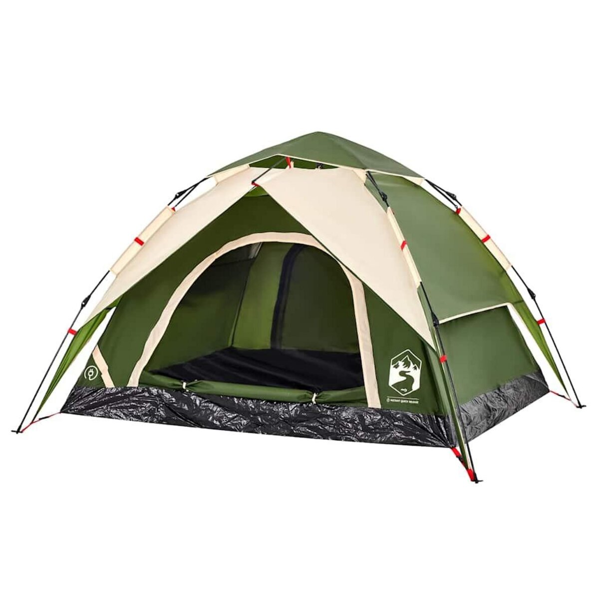 VIDAXL Tente de camping a dome 3 personnes vert liberation rapide