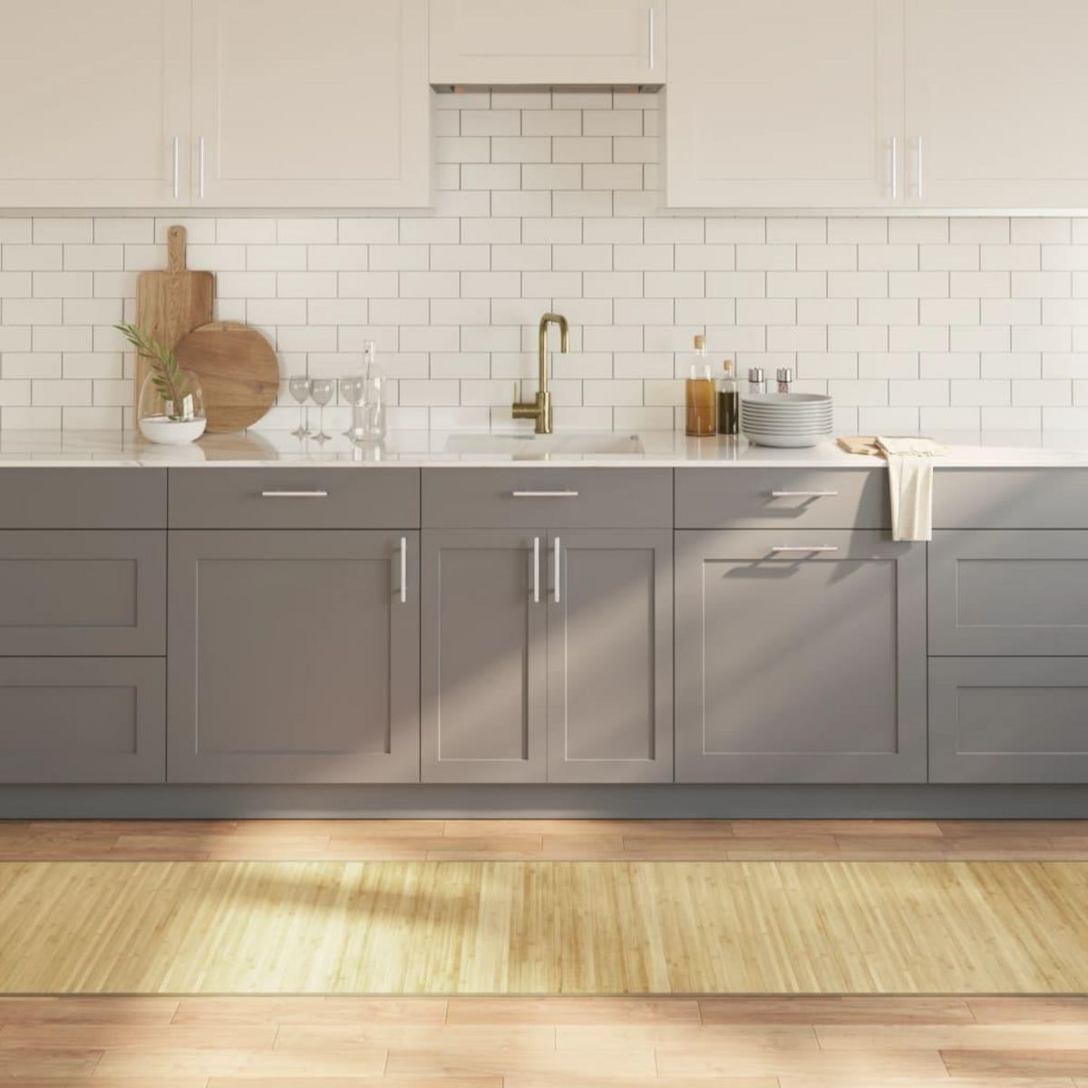 VIDAXL Tapis rectangulaire naturel clair 70x300 cm bambou